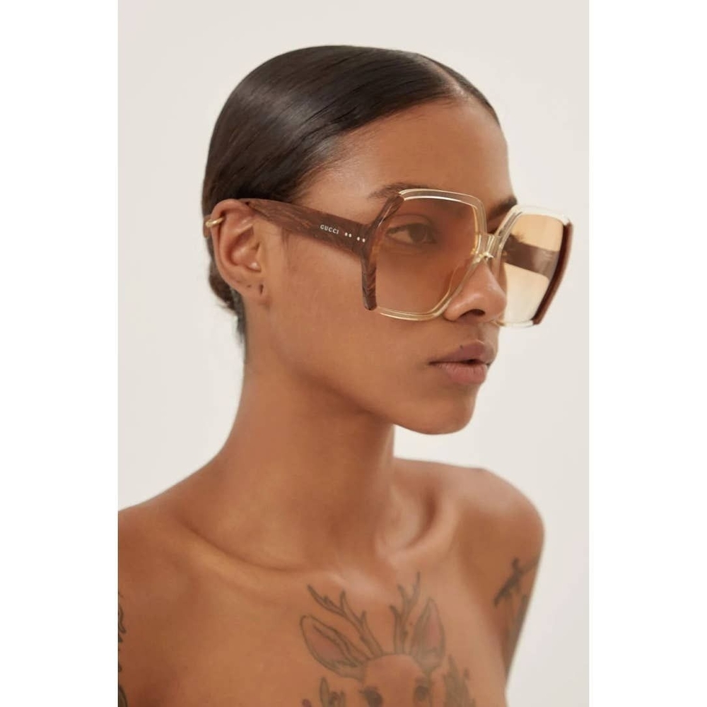 Gucci Brown and Gold Women's Sunglasses